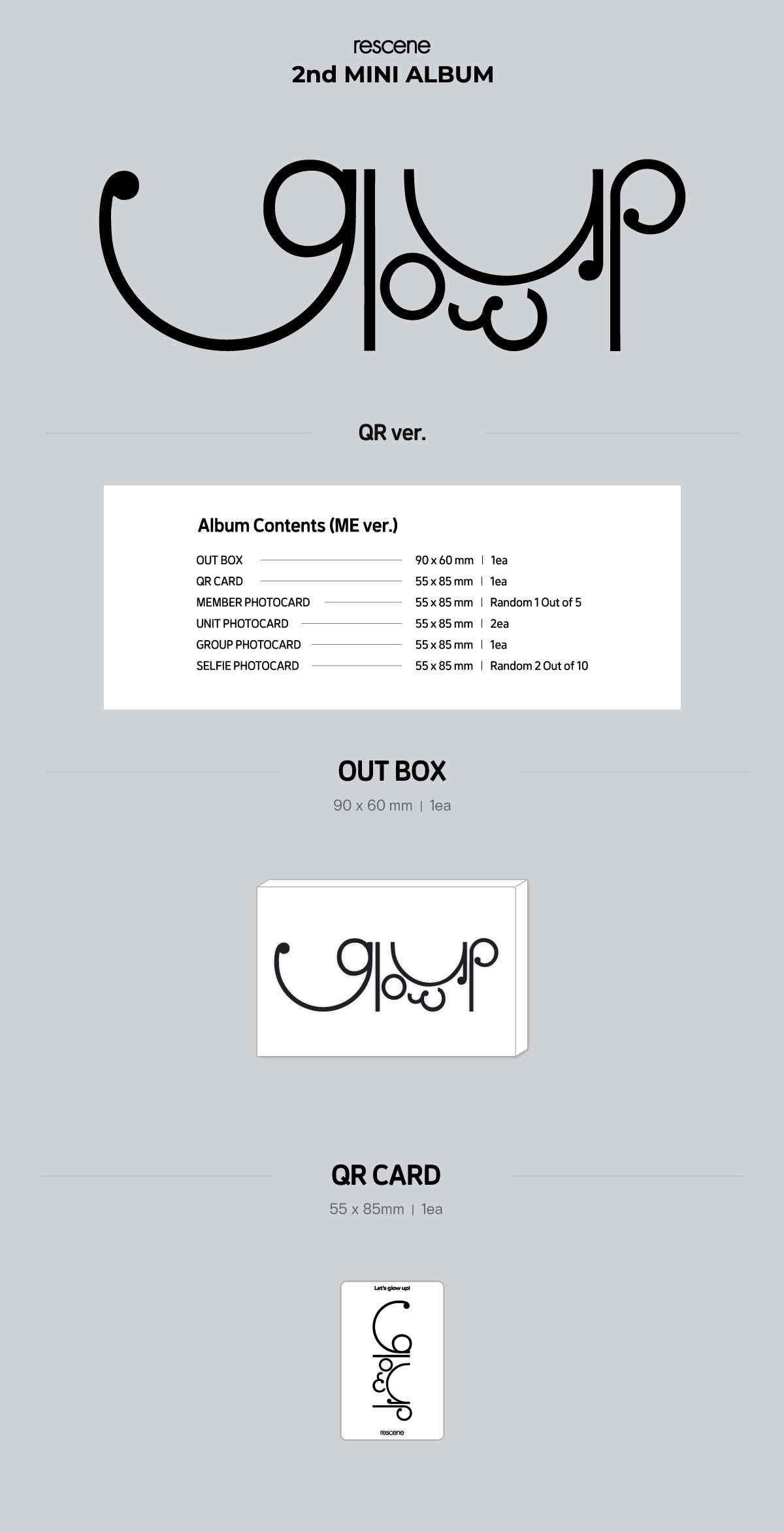Amazon.com: RESCENE Glow Up 2nd Mini Album QR Version with